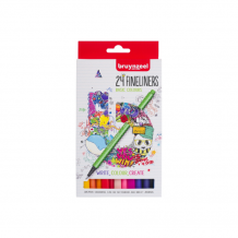 Купить bruynzeel набор капиллярных ручек teen (линер 0.4 мм) 24 цвета в картонной упаковке 60241024