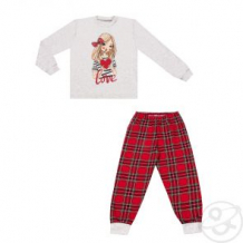 Пижама джемпер/брюки Апрель Подружка, цвет: серый/красный ( ID 11046950 )