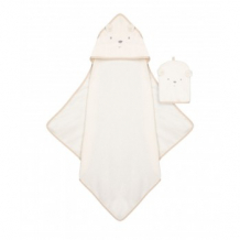 Купить полотенце-уголок и рукавичка-мочалка "медвежонок", белый mothercare 4910440