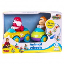 Купить зверушки hap-p-kid на колесиках : обезьянка+бульдог 218g