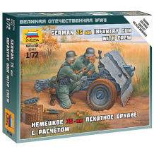 Купить сборная модель звезда "немецкое 75-мм пехотное орудие с расчетом", 1:72 (сборка без клея) ( id 7086466 )