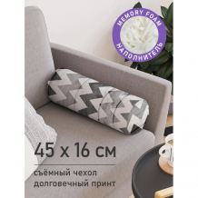 Купить joyarty декоративная подушка валик на молнии будничный зигзаг 45 см pcu_4316