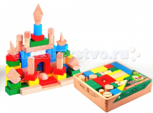 Купить деревянная игрушка престиж-игрушка конструктор (100 деталей) цветной кц2492