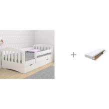 Купить подростковая кровать столики детям с бортиком классика 80х160 см и матрас askona baby flex play 160х80 см 