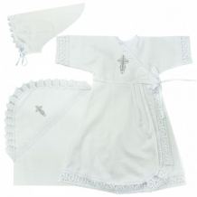Купить папитто крестильный набор для девочки: платье, косынка и пеленка 85х85 1307/1309