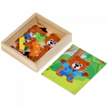 Купить деревянная игрушка буратино игра-одевашка мишка w0127