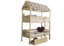Купить подростковая кровать green mebel двухъярусная домик baby-house 160х70 см 