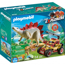 Купить конструктор playmobil динозавры: исследовательский транспорт со стегозавром 9432pm