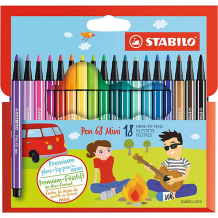 Купить фломастеры stabilo "pen mini", 18 цветов ( id 4544709 )