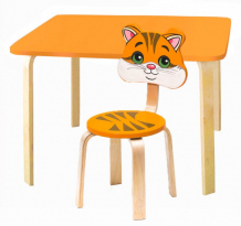 Купить polli tolli комплект детской мебели мордочки с оранжевым столиком 