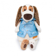 Купить мягкая игрушка budi basa собака бартоломей в голубой рокерской жилетке, 27 см ( id 12781347 )