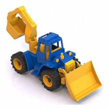 Купить трактор нордпласт ангара, с грейдером и ковшом синий 40 см ( id 12825388 )
