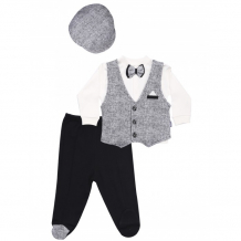 Купить mini world комплект для мальчика (жилет, кофта, ползунки, кепка) mw14491 mw14491