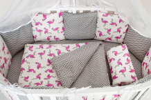 Купить бортик в кроватку amarobaby фламинго 12 подушек 