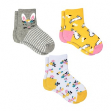 Купить носки, 3 пары, желтый, серый, белый mothercare 997188860