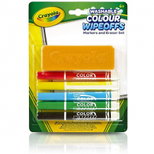 Купить набор стираемых фломастеров crayola, с губкой ( id 9556267 )