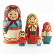 Купить деревянная игрушка уланик матрешка старорусская жженка 5 в 1 ms0502abw-01