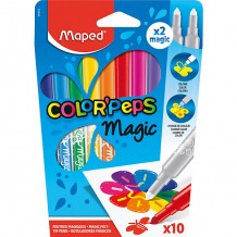 Купить фломастеры maped color'peps magic меняющие цвет рисунка, 10 штук ( id 14619413 )