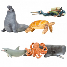 Купить masai mara набор фигурок мир морских животных (5 животных и 1 дайвер) мм203-025