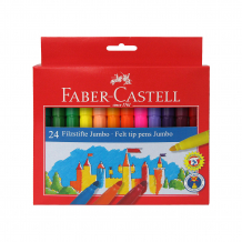 Купить фломастеры faber-castell jumbo, 24 цвета, смываемые ( id 10524494 )