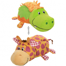 Купить мягкая игрушка-вывернушка 1toy "ням-ням" крокодильчик с ароматом яблочного пирожка-жираф с ароматом арахисовой ( id 10465394 )