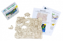 Купить деревянная игрушка мум мозаика-раскраска динозаврия 13.53.3