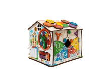 Купить деревянная игрушка evotoys бизиборд развивающий дом, в котором живут смайлики 25х25 см et-bd-05-09