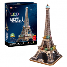 Купить cubicfun 3d пазл эйфелева башня с led-подсветкой 84 детали l091h