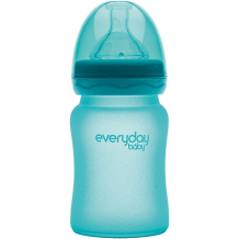 Купить стеклянная бутылочка с индикатором температуры everyday baby 150 мл, бирюзовая ( id 11545432 )