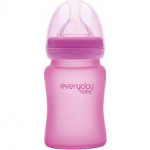 Купить стеклянная бутылочка с индикатором температуры everyday baby 150 мл, розовая ( id 11545431 )