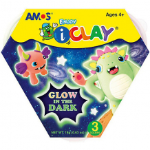Купить масса iclay для лепки amos светящаяся в темноте 3 цв. по 18 гр. ( id 8402055 )