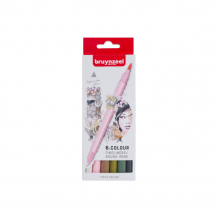 Купить bruynzeel набор двухсторонних капиллярных ручек creatives токио (линер 0.4 мм + кисть) 6 цветов 60325106