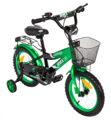 Купить двухколесный велосипед leader kids g14bd128, цвет: зеленый/черный ( id 2719430 )