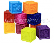 Купить развивающая игрушка battat b.dot мягкие кубики one two squeeze 68602