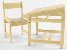 Купить русские-игрушки растущий набор (стол-парта, стул) деревянный не окрашен 80305