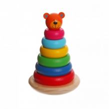 Купить деревянная игрушка bondibon игровой набор пирамида мишка вв1103