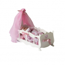 Купить кроватка для куклы пк лидер diamond princess колыбелька с постельным бельем и балдахином 71519/72519 