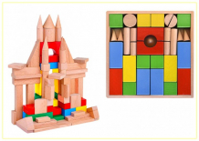 Купить деревянная игрушка престиж-игрушка конструктор (70 деталей) цветной кц2301
