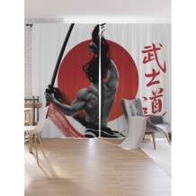 Купить joyarty шторы под лён самурай на закате серия oxford delux 340х265 см pox_18269_170x265