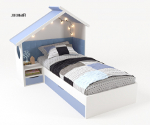 Купить подростковая кровать abc-king домик с тумбой без мягкой спинки левая 190х90 см h-177-190-1-l