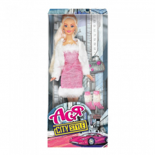 Купить toys lab кукла ася городской стиль блондинка в розовом платье и белой шубке 35068