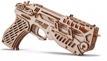 Купить wood trick механическая деревянная сборная модель кибер пистолет с мишенями 1234-45