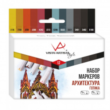Купить vista-artista набор маркеров style sma-12 архитектура (готика) 0.7- 7 мм 12 цветов sma-12