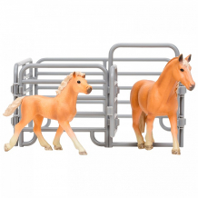 Купить masai mara набор фигурок животных мир лошадей (авелинская лошадь, жеребенок и ограждение-загон) mm204-005