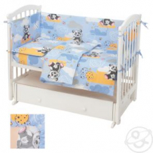 Купить leader kids комплект в кроватку панда 6 предметов, цвет: голубой ( id 12334918 )