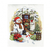 Купить набор для вышивания dimensions "снеговик во дворе" ( id 16574550 )