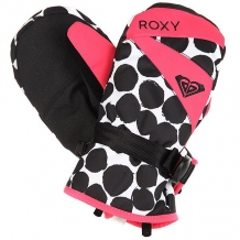Варежки сноубордические детские Roxy Rxjettygirlmitt Irregular Dots True черный,белый,розовый ( ID 1165770 )