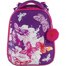 Купить ранец brauberg premium "бабочки", с брелоком, фиолетовый ( id 12182132 )