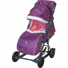 Купить санки-коляска "ника детям 8-1к", сливовые с фламинго ( id 12865777 )