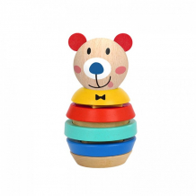 Купить деревянная игрушка tooky toy пирамидка мишка-формы tf187